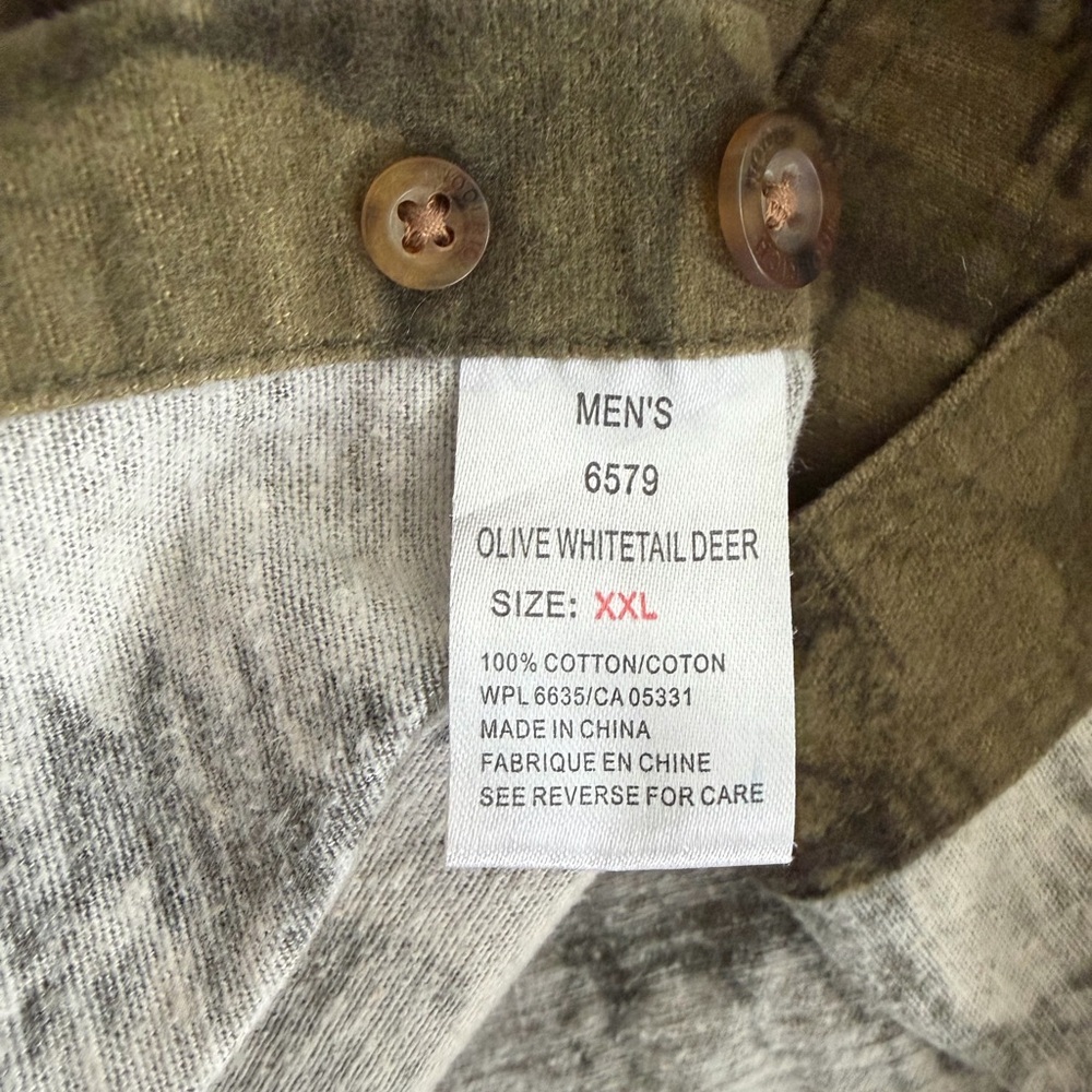 Woolrich Vintage Men’s Olive Whitetail Deer Button Down Shirt - Picture 8 of 8